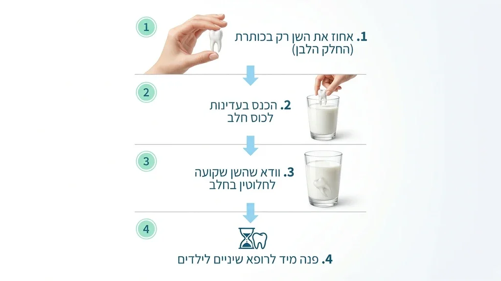 כוס חלב לשמירת שן שבורה לאחר חבלה